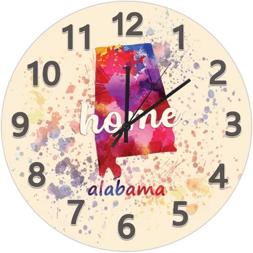 Vista 80 de UFunhome Reloj de pared con mapa del estado de Nevada, acuarela, Estados Unidos, reloj redondo de madera, funciona con pilas, silencioso, sin