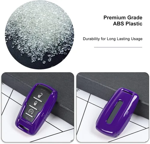 Vista 4 de RT-TCZ Funda para Llavero Estuche Cubierta Bolsa Porta Llaves Carcasa de Protección Accesorios para Dodge RAM 2018-2022, Morado