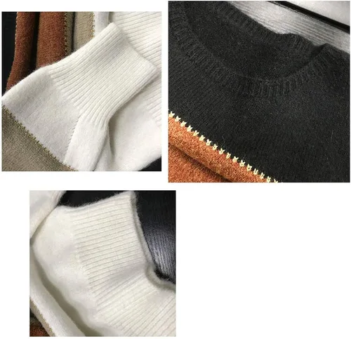 Vista 7 de ANCAPELION - Suéter casual para mujer sin botones prenda básica de invierno de manga larga cálida suéter tejido ajuste holgado