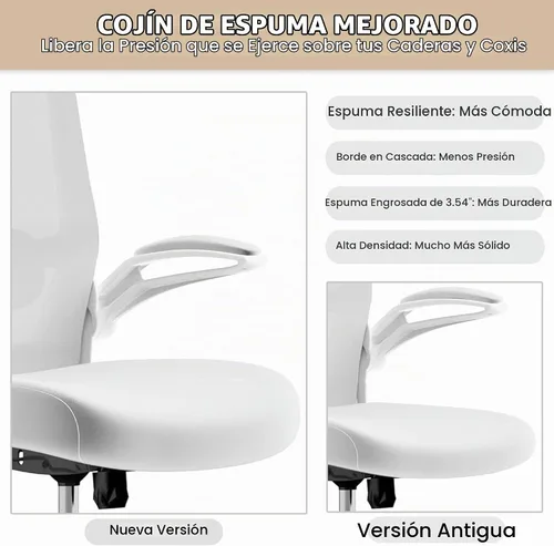 Vista 5 de Mimoglad Silla de oficina, silla de escritorio ergonómica de respaldo alto con soporte lumbar ajustable y reposacabezas, silla giratoria con Todo
