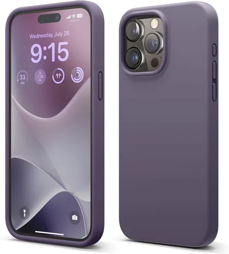 Vista 32 de elago Funda compatible con iPhone 15 Pro Max, de silicona líquida, funda protectora de cuerpo completo, a prueba de golpes, funda delgada