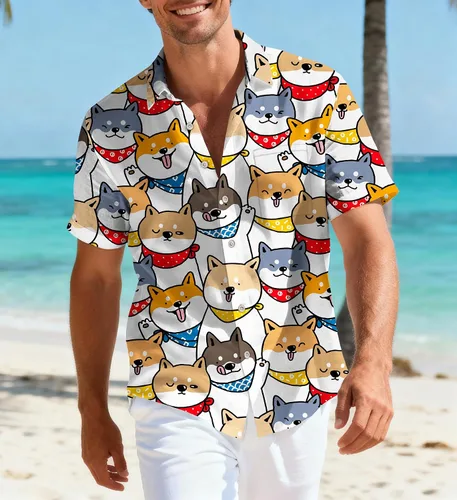 Vista 19 de Camisas hawaianas para hombre, casual, manga corta, con botones, tropical, verano, playa, con bolsillo Camisas de bolos negras para hombre