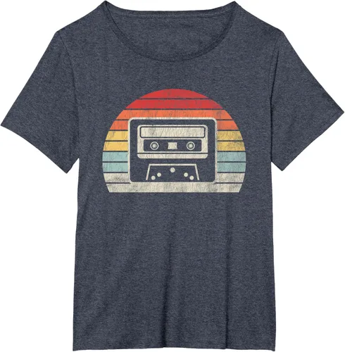 Vista 49 de Retro Cassette Tape 80s 90s Nostalgia T-Shirt Negro