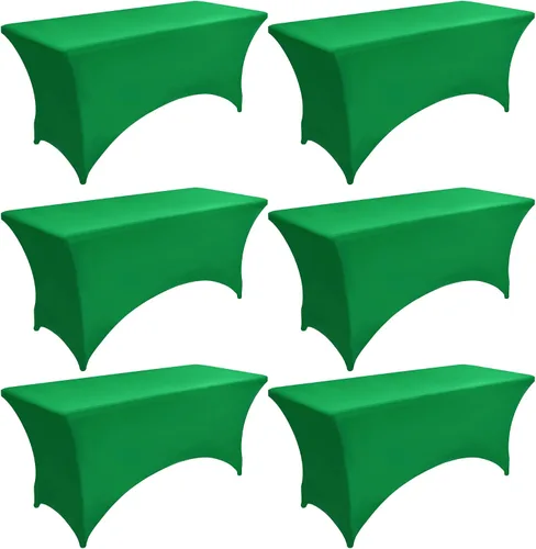 Vista 35 de Paquete de 2 Cubiertas de Mesa de Spandex de 4 pies para Mesas Plegables Rectangulares - Manteles Elásticos Ajustados Resistentes a las Arrugas