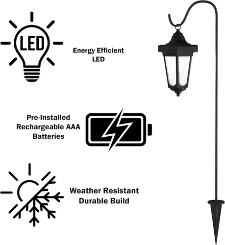 Vista 5 de Pure Garden 50-123 Linterna LED colgante solar (2 unidades), color negro