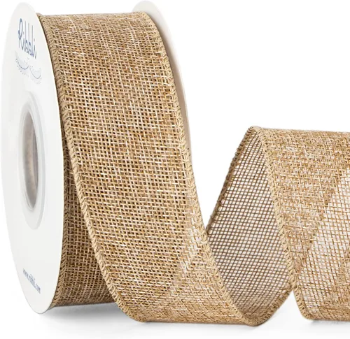 Vista 9 de Ribbli Cinta con alambre de arpillera verde manzana, 1-1/2 pulgadas x 10 yardas, cinta con borde con alambre para lazo grande, corona, decoración
