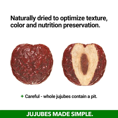 Vista 7 de JUJUME Jujubes Orgánicos Certificados por USDA Cultivados en California Frutas de Datil Rojo Clasificados Individualmente 3 Veces para Control
