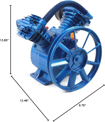 Vista 8 de Cabezal de bomba de compresor de aire 3HP 21CFM 175PSI doble cilindro V estilo compresor de aire reemplazo de la bomba, cilindro de escape, bomba