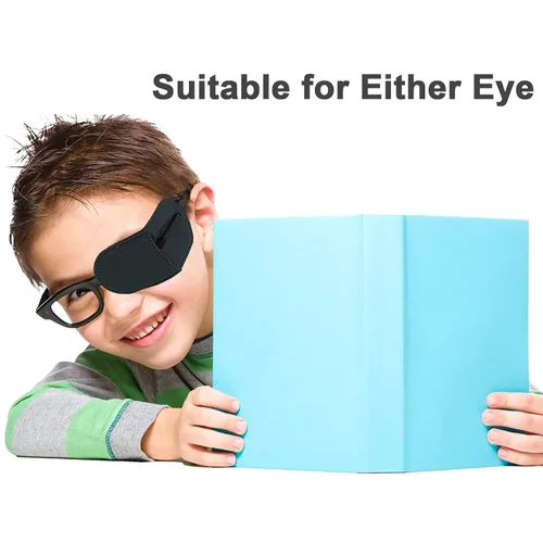 Vista 2 de Parche para ojos, 6 parches para ojos para adultos y niños, parche reutilizable para ojos perezosos, ambliopía, estrabismo y después de la cirugía