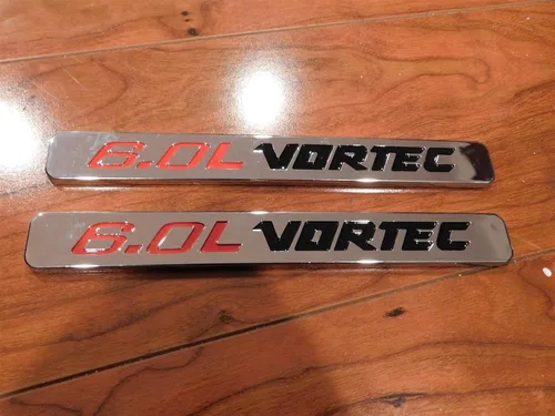 Vista 3 de Aimoll 2 emblemas cromados VORTEC 3D de repuesto para camioneta Silverado 1500 2500hd (todo negro)