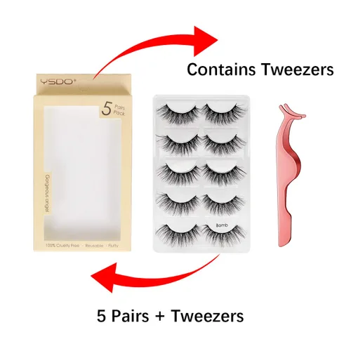 Vista 8 de Leipple Pestañas postizas, 5 pares, pestañas profesionales reutilizables de visón 3D, pestañas postizas hechas a mano naturales gruesas y esponjosas