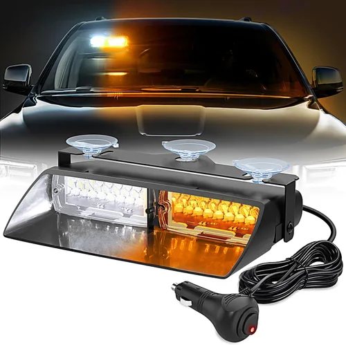 Vista 17 de Nilight 16LED Amber Dash Strobe Light Cigarette Lighter Plug Ámbar
