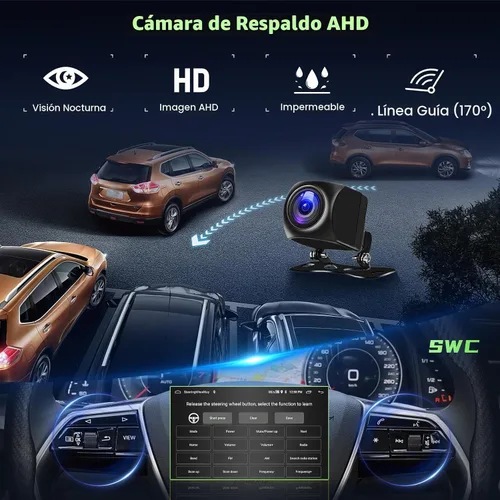Vista 6 de 64G 9'' Android 15 Car Stereo para Ford Expedition(Manual A/C) 2007-2014 IPS Pantalla táctil inalámbrica CarPlay Android Auto GPS Mirror Link 5G