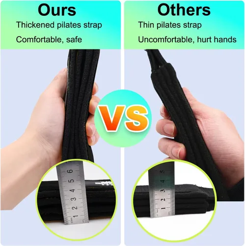 Vista 3 de 1 par de correas de doble bucle de Pilates para Reformer Fitness D-Ring Straps Handle Yoga Ejercicio Accesorios para el gimnasio en casa