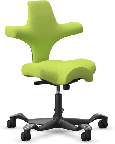 Vista 59 de HAG Capisco Sit to Stand - Silla de pie con marco blanco, tapizado, color rosa rubor Pink Blush