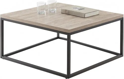 Vista 10 de CENSI - Mesa de centro cuadrada de roble natural de 30 pulgadas Extra Thick 1.2" Honey-comb Wood Top, Minimalist Modern Industrial, Cocktail