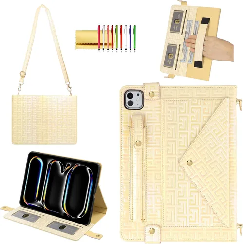 Vista 41 de Funda tipo bolso para iPad mini de 5ª/4ª/3ª/2ª/1ª generación de 7.9 pulgadas, Techcircle funda ligera tipo folio con soporte bandolera con billetera