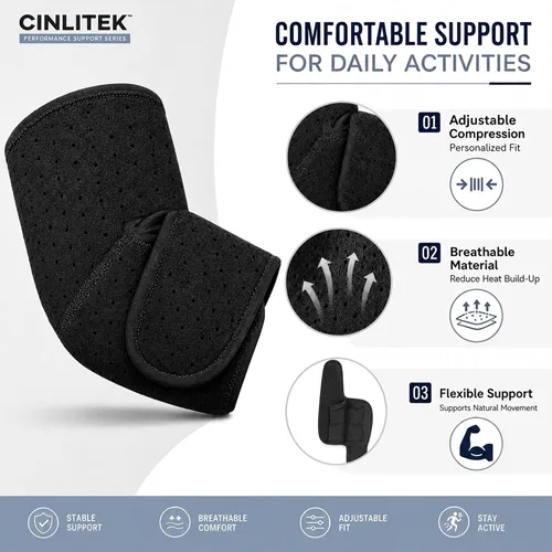 Vista 2 de Codera ajustable para hombres y mujeres, alivio instantáneo del dolor para codo de tenis, codo de golfista, tendinitis y artritis, soporte avanzado