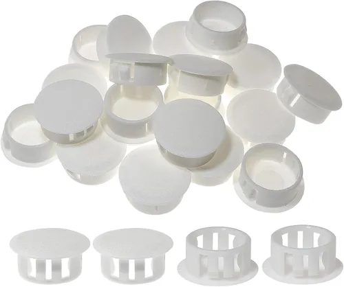 Vista 13 de 30 tapones blancos para agujeros – Tapones de plástico tipo empotrado de 1-1/4 pulgadas (1.260 in) a presión en tubo de orificio de bloqueo