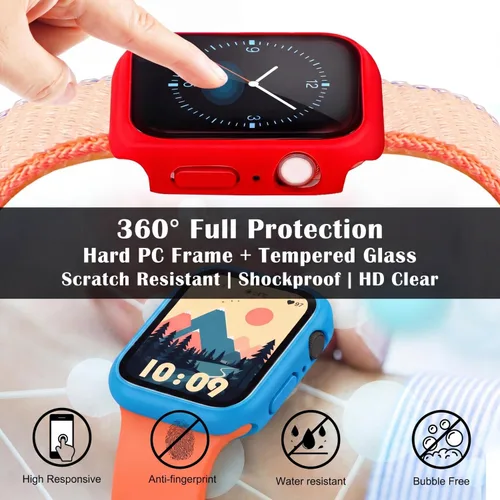 Vista 4 de Sieral 24 piezas protector de pantalla de reloj inteligente, funda parachoques de reloj, carcasa rígida de PC con cubierta protectora de pantalla