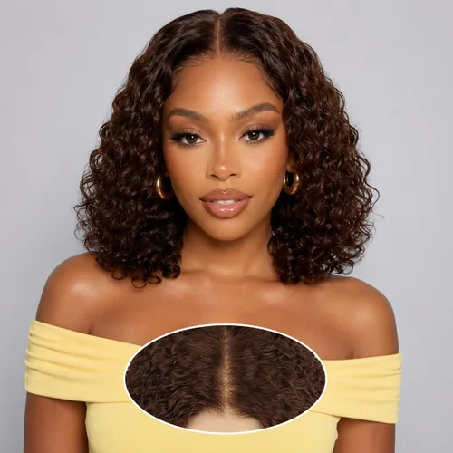 Vista 15 de Peluca de cabello humano rizado sin pegamento, 2 x 6 HD, encaje frontal, pelucas de cabello humano prearrancado 3 en 1, para usar y llevar, densidad
