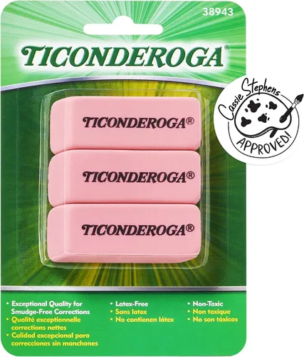 Vista 5 de Ticonderoga Lápices de madera (18 unidades) borradores de cuña (3 unidades)