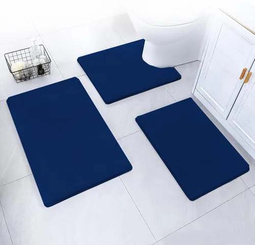 Vista 33 de SWEMSTAR Alfombra de baño de espuma viscoelástica con alfombra de inodoro, tapete de baño absorbente de agua para suelo de baño, antideslizante