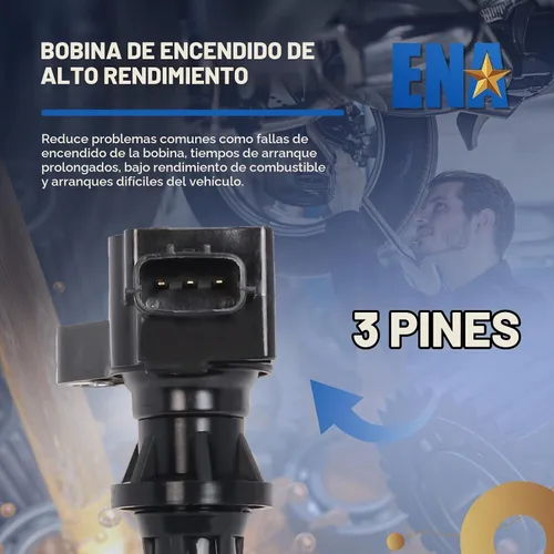 Vista 5 de ENA Juego de 4 bobinas de encendido 2.0L 2.3L L4 compatibles con Mazda 3 6 CX-7 MX-5 CX7 MX5 2006 2007 2008 2009 2010 2011 2012 2013 2014 2015