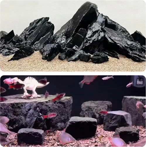 Vista 5 de Aquarium Rock - Piedras de pecera de 10 libras para acuario Aquascape, 3-7