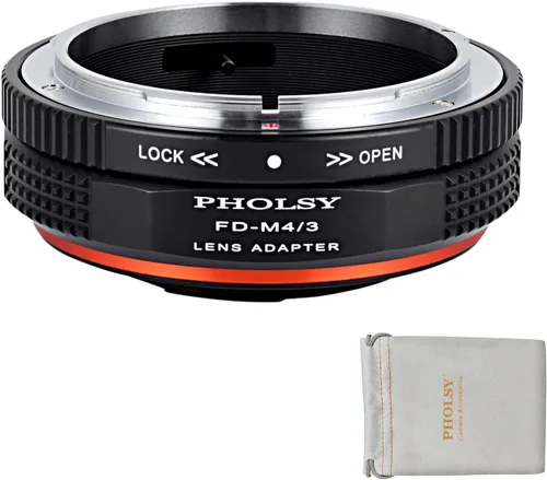Vista 12 de PHOLSY - Adaptador de lentes compatible con lente Nikon F (tipo G) a cámara MFT M4/3 Manual Mount Converter with Aperture Control Ring Compatible
