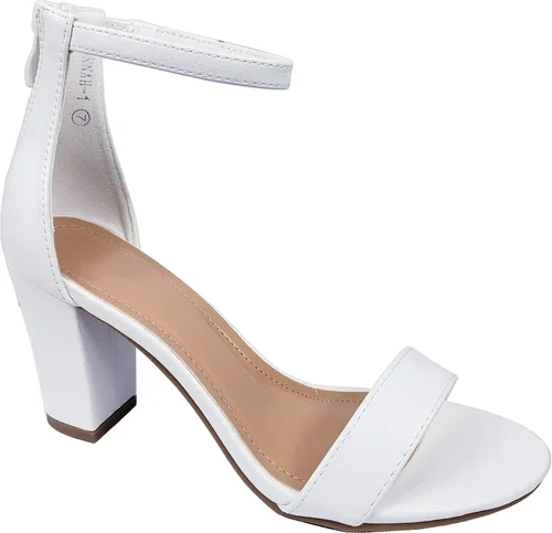 Vista 34 de TOP MODA Hannah-1 - Sandalias de tacón alto con tira en el tobillo elegantes, suela antideslizante, para boda, fiesta, baile de graduación Beige