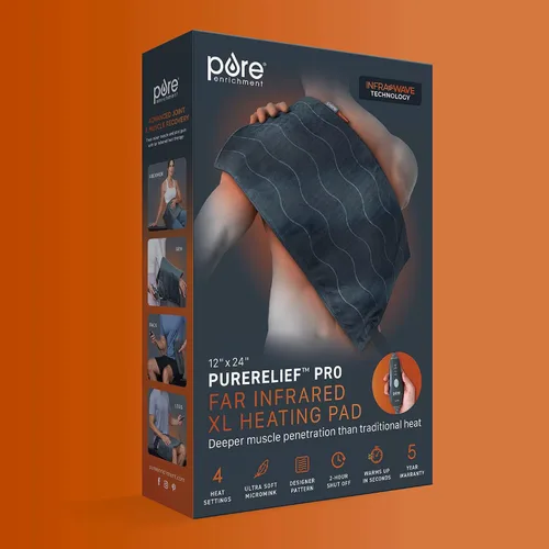 Vista 6 de Pure Enrichment PureRelief Pro - Almohadilla térmica XL de infrarrojo lejano, alivio muscular para dolor de espalda, cuello, hombros y rodilla