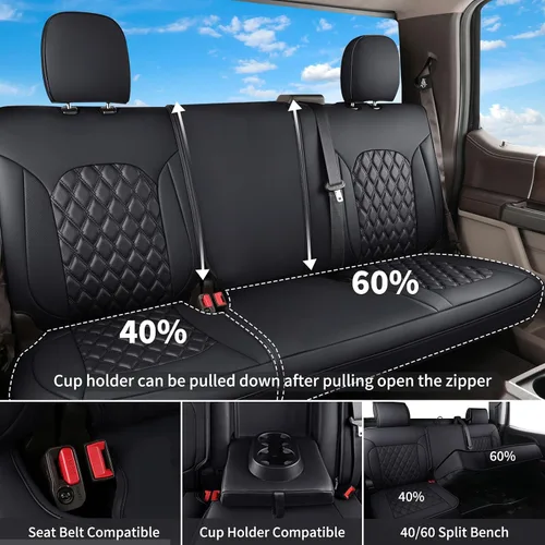 Vista 3 de Huidasource Fundas de asiento para Chevy Silverado, fundas de asiento GMC Sierra 2007-2013 y 2019-2026 1500, 2020-2026 2500HD 3500HD 2000HD doble