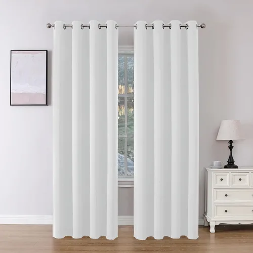 Vista 60 de Joydeco Cortinas opacas para dormitorio de 72 pulgadas de largo, 2 paneles de cortinas con aislamiento térmico para oscurecer la habitación