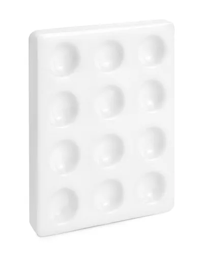 Vista 6 de QWORK Plato de porcelana, paquete de 10 – Bandeja de prueba micro de 12 pozos para análisis de laboratorio, enseñanza y experimentos