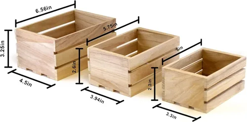 Vista 3 de Mini Multicraft Imports WS920 - Juego de cajas de madera para manualidades (paquete de 3)