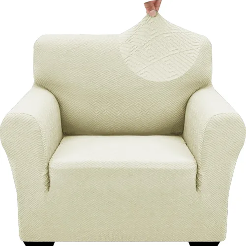Vista 16 de ZNSAYOTX 1 Funda de silla Jacquard para sala de estar, funda de silla de alta elasticidad con brazos, antideslizante, apta para mascotas, funda