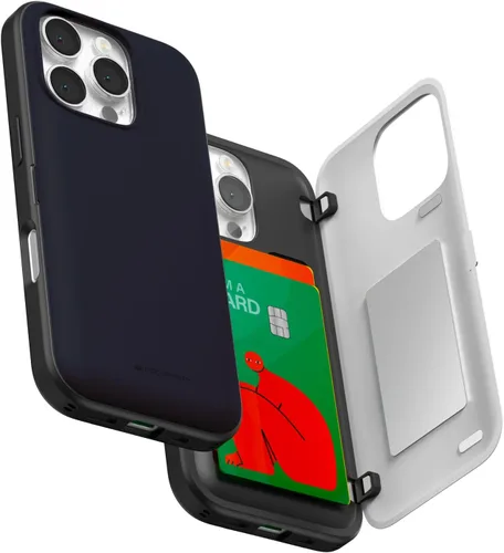 Vista 71 de GOOSPERY Parachoques magnético para puerta compatible con iPhone 15, funda con tarjetero, cartera con cierre magnético automático, protector de Azul
