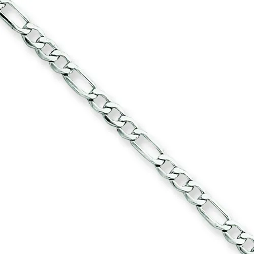 Vista 4 de Pulsera de oro blanco de 14 quilates de 0.098in con cadena Figaro de 10.0in