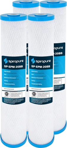 Vista 16 de SpiroPure SP-CBR2-5 Cartucho de filtro de agua de bloque de carbono con carcasa de coco certificado NSF de 5x2.5 0.5 micrones CBC-5 155169-43