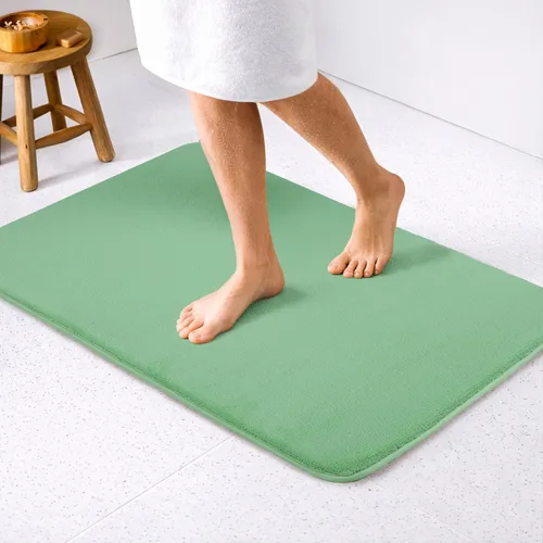 Vista 29 de American Soft Linen - Alfombra de baño antideslizante, 100% de algodón, 17 x 24 pulgadas, alfombras de baño lavables, tapetes peludos, color beige
