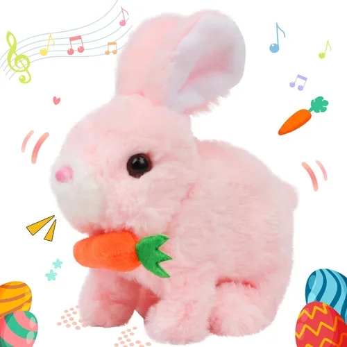 Vista 19 de Hopearl - Conejo saltarín con campana, interactivo, mascota electrónica de peluche con sonidos y movimientos, orejas que se mueven y nariz que se