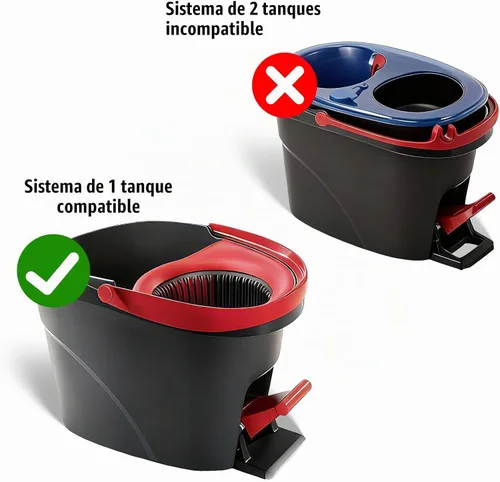 Vista 2 de Juego de 3 cabezales de repuesto para mopa giratoria para el sistema de 1 tanque O-Cedar EasyWring, 3 recambios de mopa giratoria de microfibra, 1