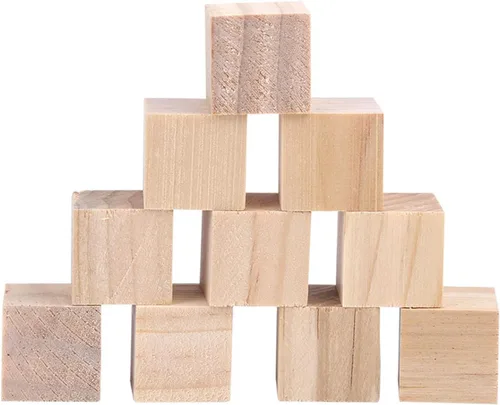 Vista 8 de Natural Wood Cubes, Square Blocks for DIY Crafts Home Decor Kids Toys Smooth SurfaceNonToxic (25mm (10 Pieces))