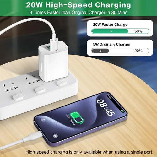 Vista 3 de Bloque de carga USB C, paquete de 5 bloques de carga tipo C, caja de carga rápida PD de 20 W, cubo de ladrillo compatible con iPhone 16/15/14 Pro