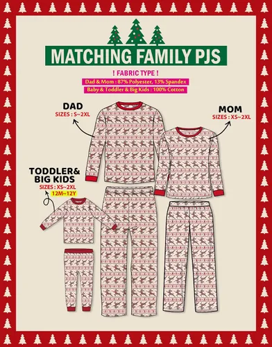 Vista 12 de VAENAIT BABY Infant Toddler Kids Adult Couple Family Matching Women Men Christmas Pjs Xmas Holiday Buffalo Plaid Pajama Set