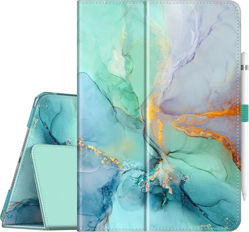 Vista 12 de Fintie Funda tipo folio para iPad de 9ª, 8ª y 7ª generación (2021/2020/2019) de 10.2 pulgadas, protección en las esquinas, cubierta trasera de cuero