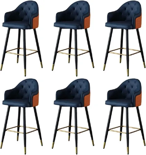 Vista 11 de Silla de bar, taburete de bar Glam con respaldo bajo, taburete tapizado para mostrador para Bristol (beige, taburete de 1 mostrador