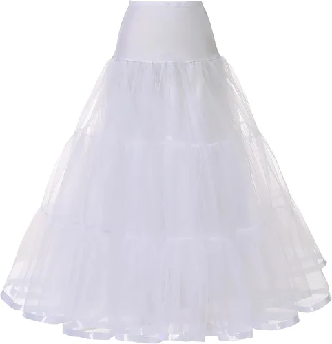 Vista 12 de Enaguas largas hasta el tobillo para mujer, tallas grandes, para boda, falda de crinolina para baile de graduación, vestido de novia de noche