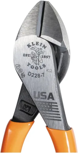 Vista 3 de Klein Tools Alicates D228-7, fabricados en EE. UU., Alicates de corte diagonal con diseño de alto apalancamiento, 7 pulgadas